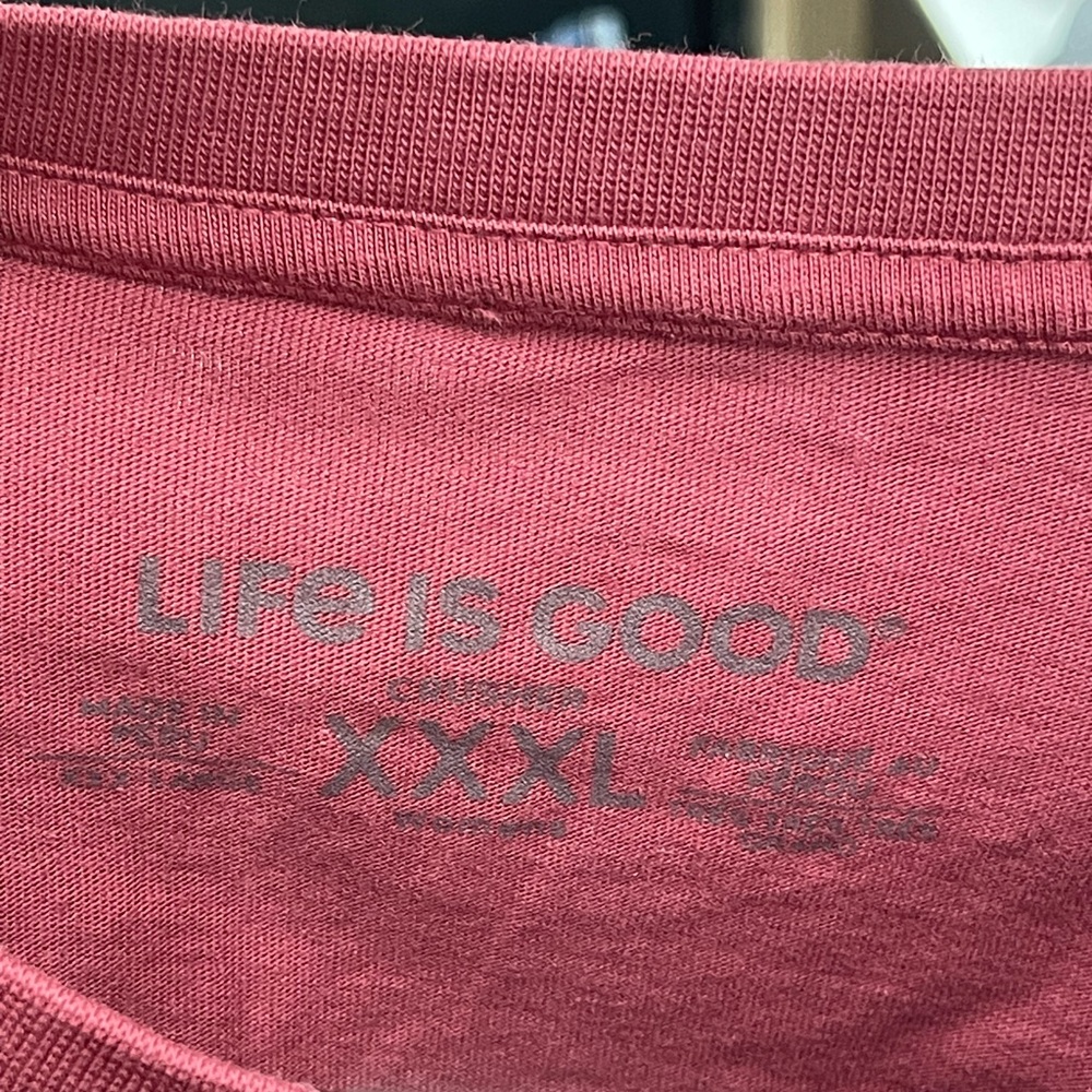 Life Is Good Women's Long Sleeve Tee - Dusty Rose with White Graphic - Picture 3 of 4